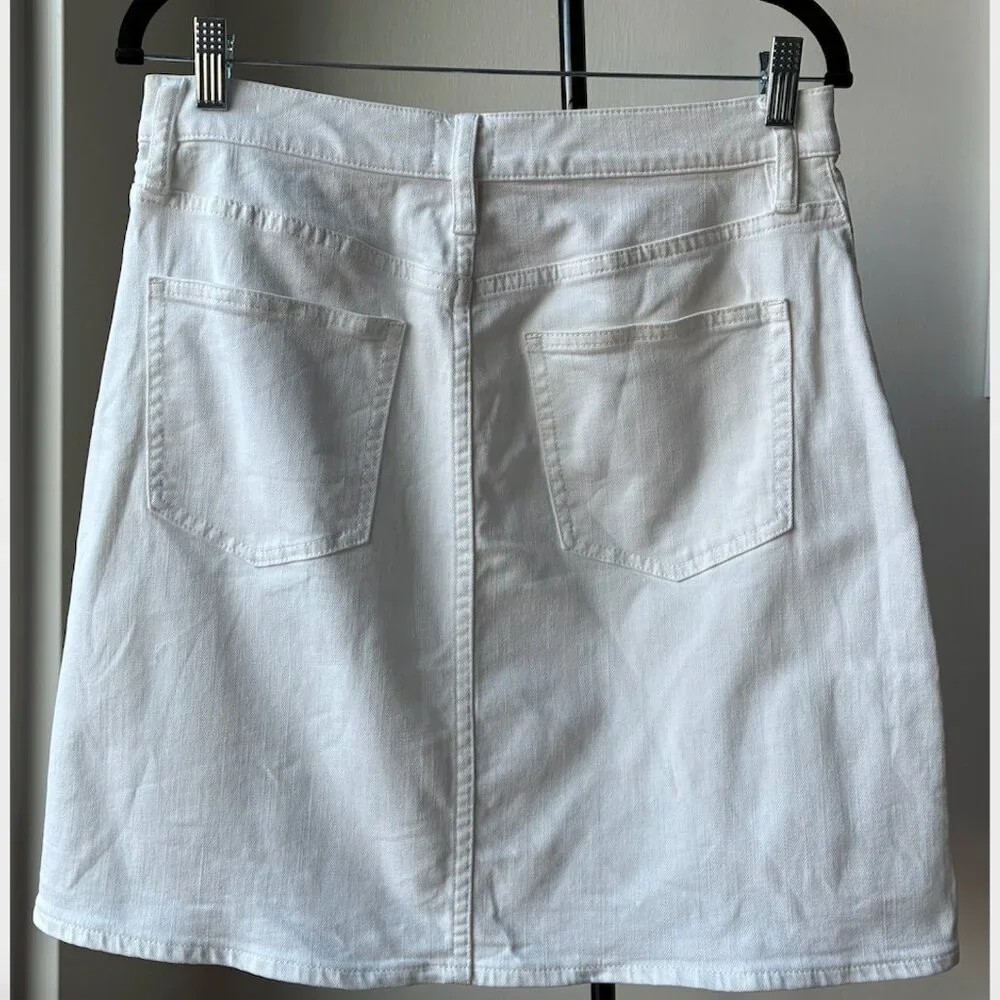 J. Crew White Button-Front Denim Skirt - Size 28